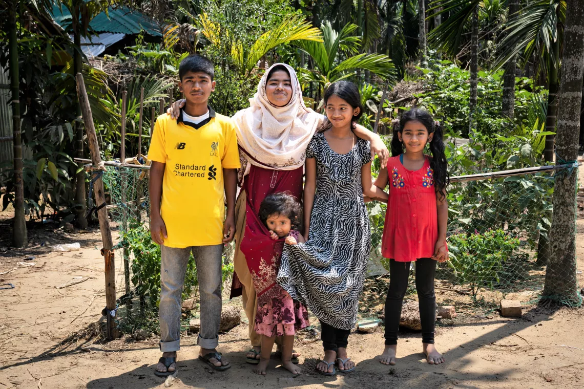 16-year-old Tahmina with her siblings. Bangladesh