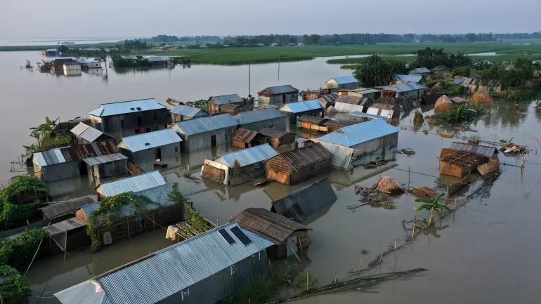 Flood situation in Kurigram, Bangladesh 2020
