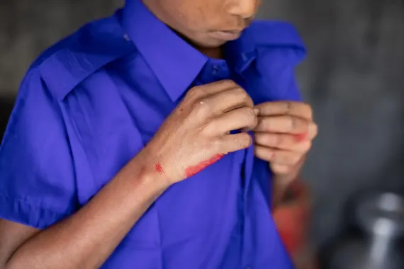 Riyad gets ready for school