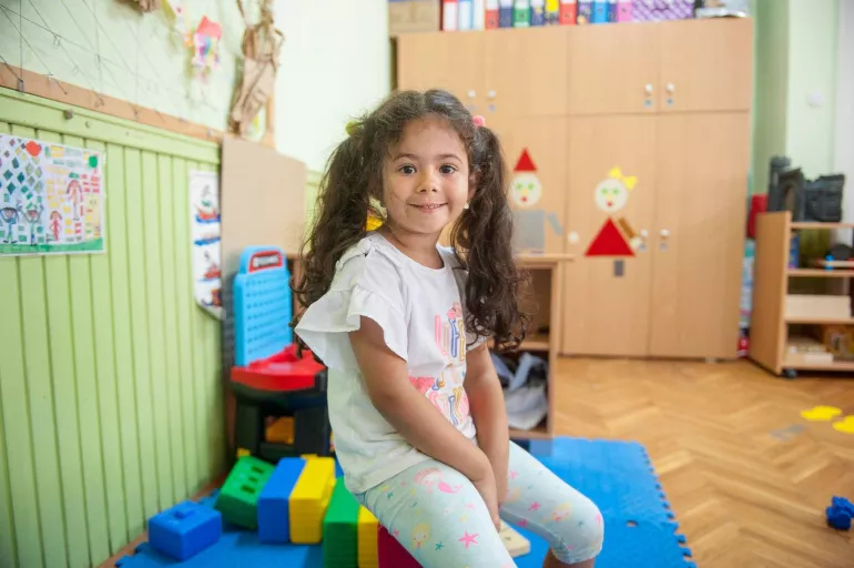 Child at day care centre