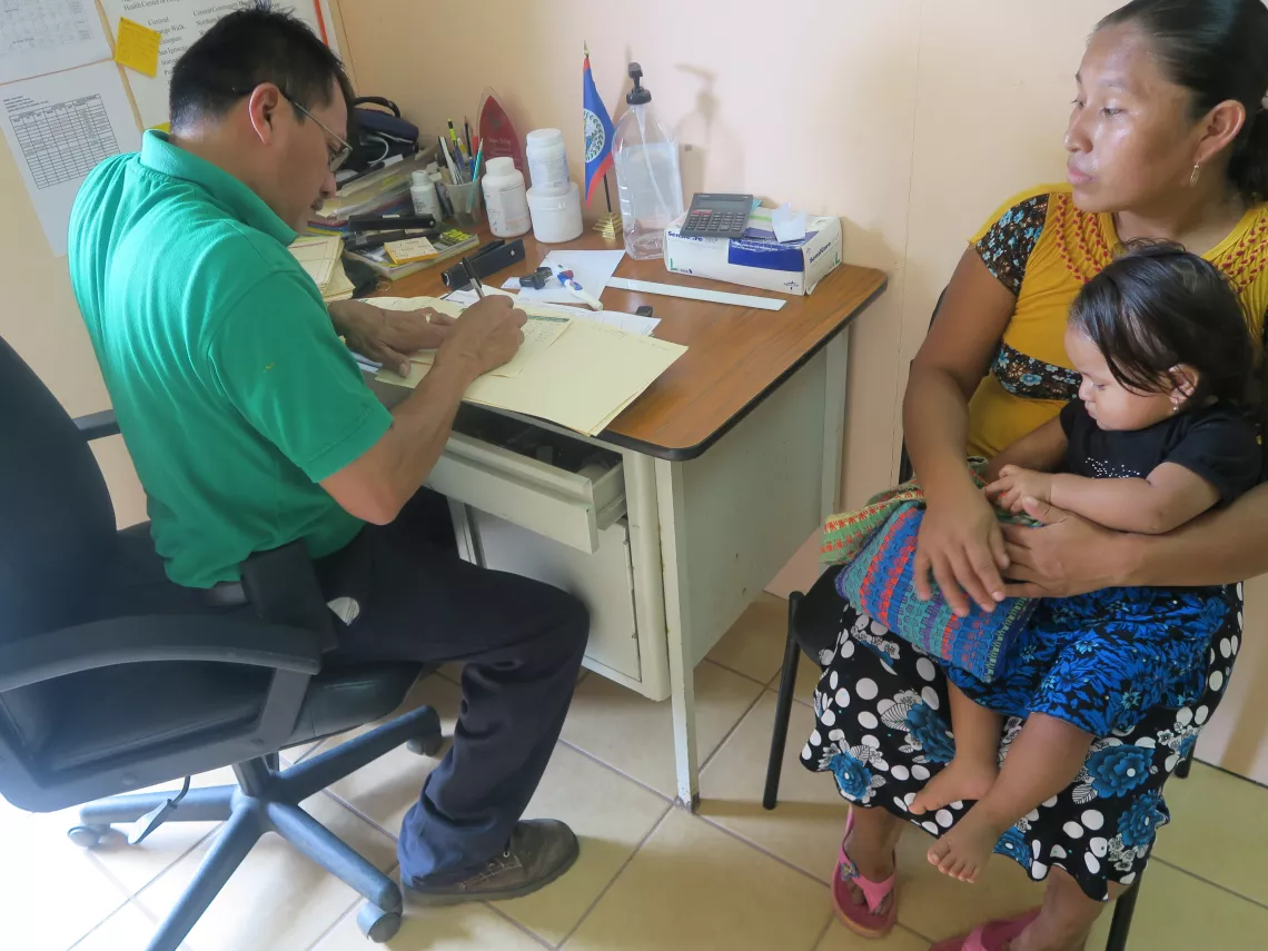 baby and mother visiting doctor