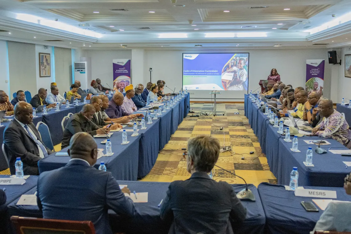 Participants au lancement de l&rsquo;atelier sur le COC en pr&eacute;sence des Ministres sectoriels de l&rsquo;&eacute;ducation et des partenaires.