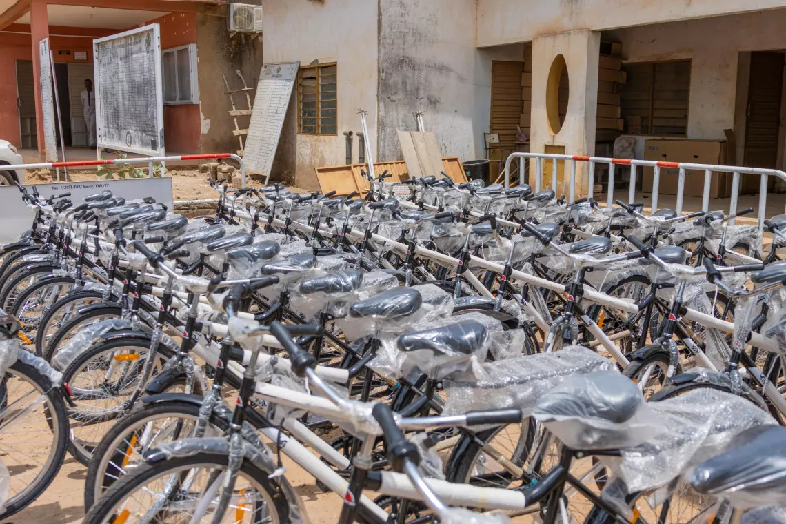 Pour appuyer la nouvelle politique de sant&eacute; communautaire du B&eacute;nin, 1700 v&eacute;los ont &eacute;t&eacute; acquis avec des fonds mis &agrave; la disposition de l&rsquo;UNICEF B&eacute;nin par le Gouvernement de la Cor&eacute;e du Sud.