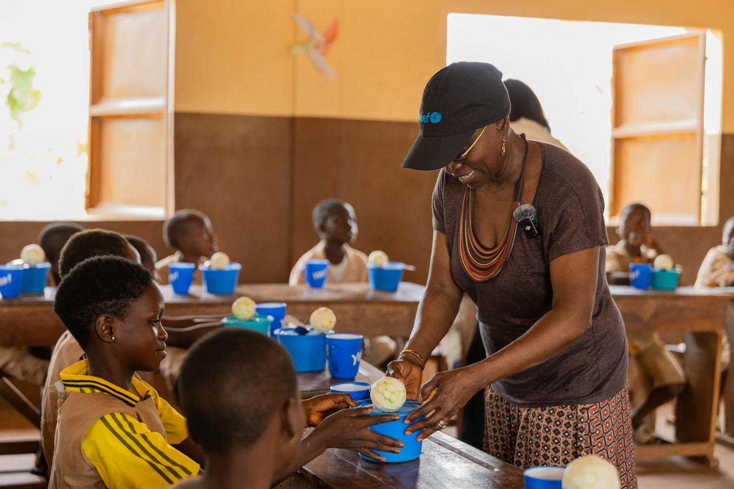 UNICEF Goodwill Ambassador Angelique Kidjo promotes the rights of children in Benin