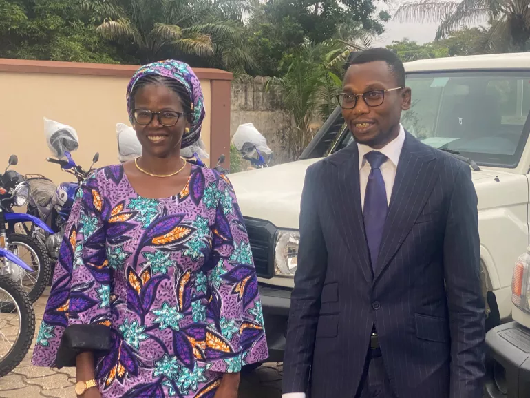 Djanabou Mahond&eacute;, Repr&eacute;sentante UNICEF B&eacute;nin et le Professeur Benjamin Hounkpatin, Ministre de la Sant&eacute;.