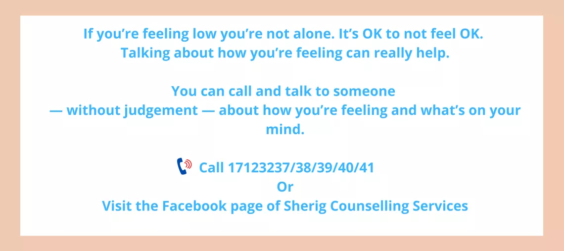 A poster with helpline numbers