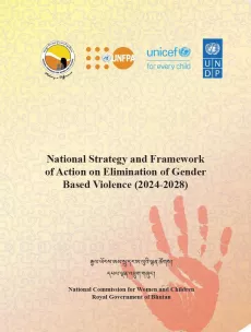 A cover of the national strategy to eliminate GBV