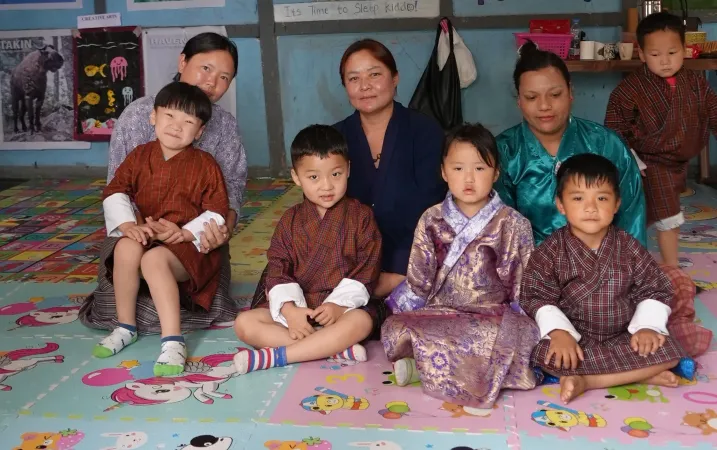 Parents and caregivers with preschoolers in Lobesa, Punakha