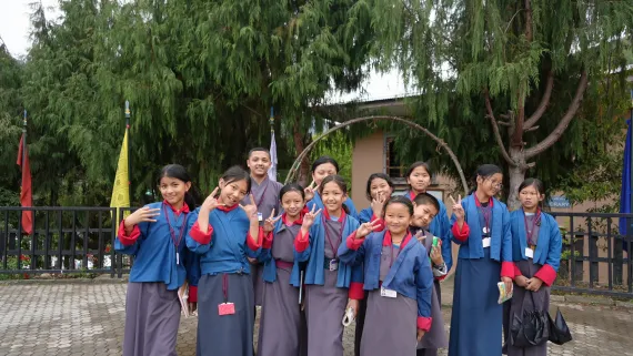 Students of Kuzugchen Middle Secondary School, Kabesa, Thimphu,Bhutan. 