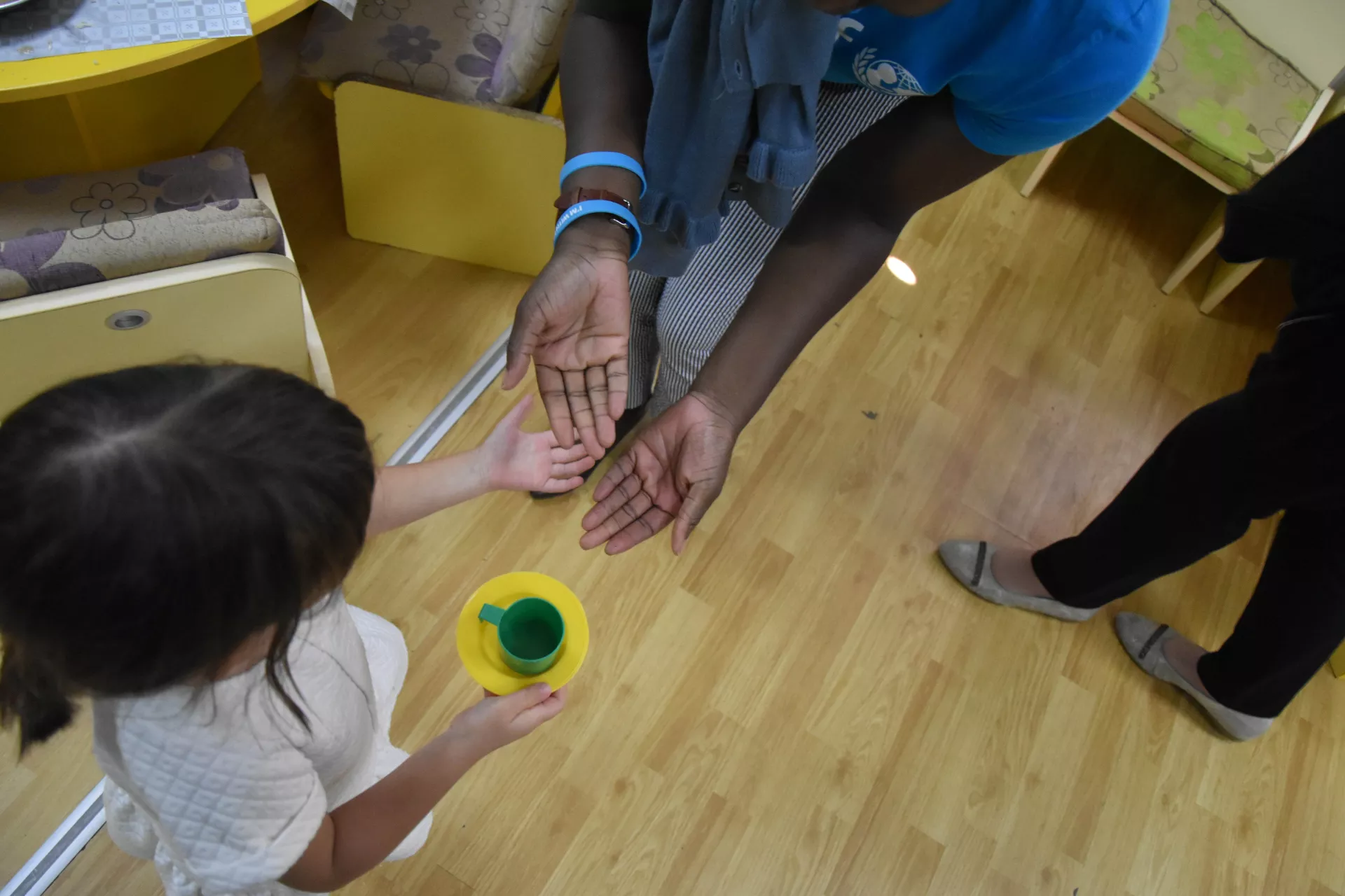 Reaching hands
