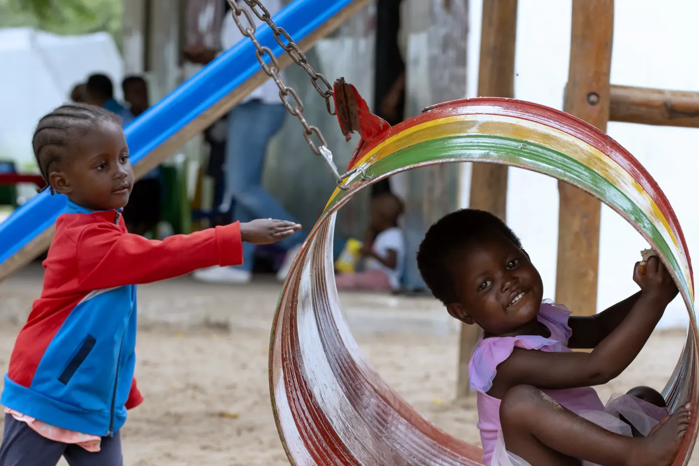 Children playing at Shakawe play group