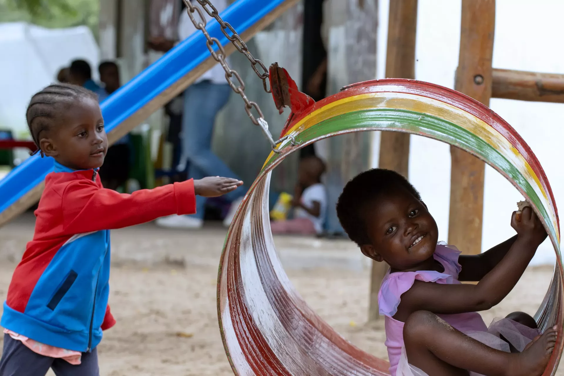 Children playing at Shakawe play group