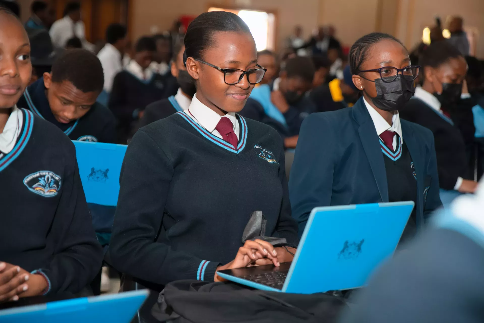 Student accessing learning passport on her laptop