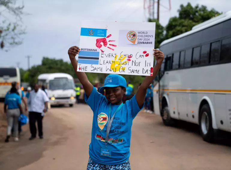 Children from Botswana at the Regional World Children's Day