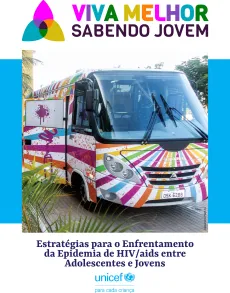 capa de publica&ccedil;&atilde;o Viva Melhor Sabendo Jovem mostra o &ocirc;nibus do projeto