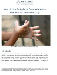 capa da nota t&eacute;cnica mostra as m&atilde;os de uma crian&ccedil;a sendo lavadas