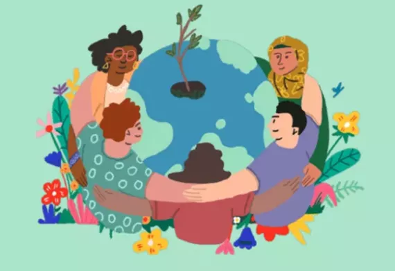 ilustra&ccedil;&atilde;o crian&ccedil;as em um c&iacute;rculo