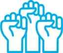&iacute;cone azul pulso racismo