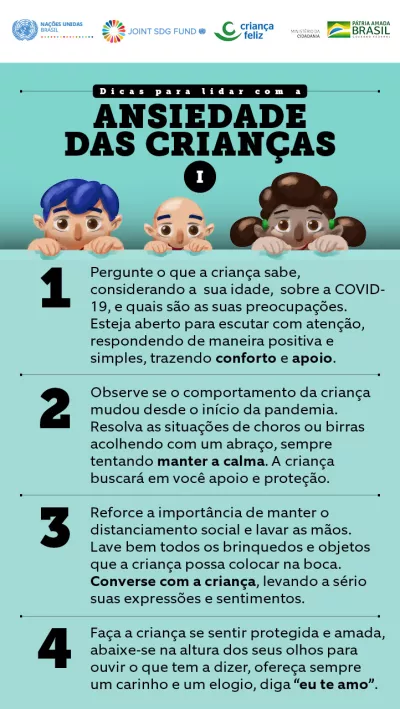 card com dicas para lidar com a ansiedade das crian&ccedil;as