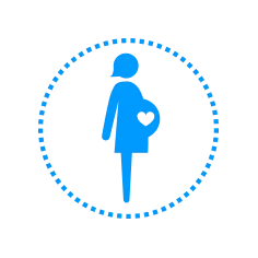 ícone com desenho de uma gestante