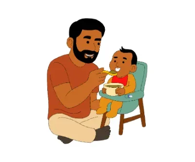 &iacute;cone pai alimentando bebe