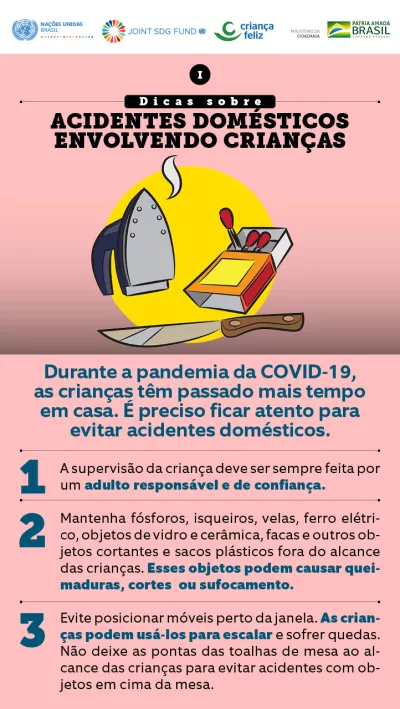 card com dicas para evitar acidentes dom&eacute;sticos