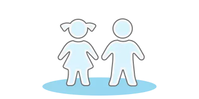ícone mostra uma menina e um menino