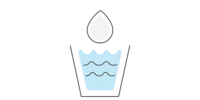 ícone mostra copo com água e uma gota caindo dentro dele