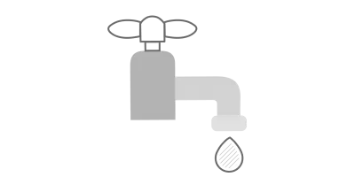 ícone mostra uma torneira com uma gota d'água caindo