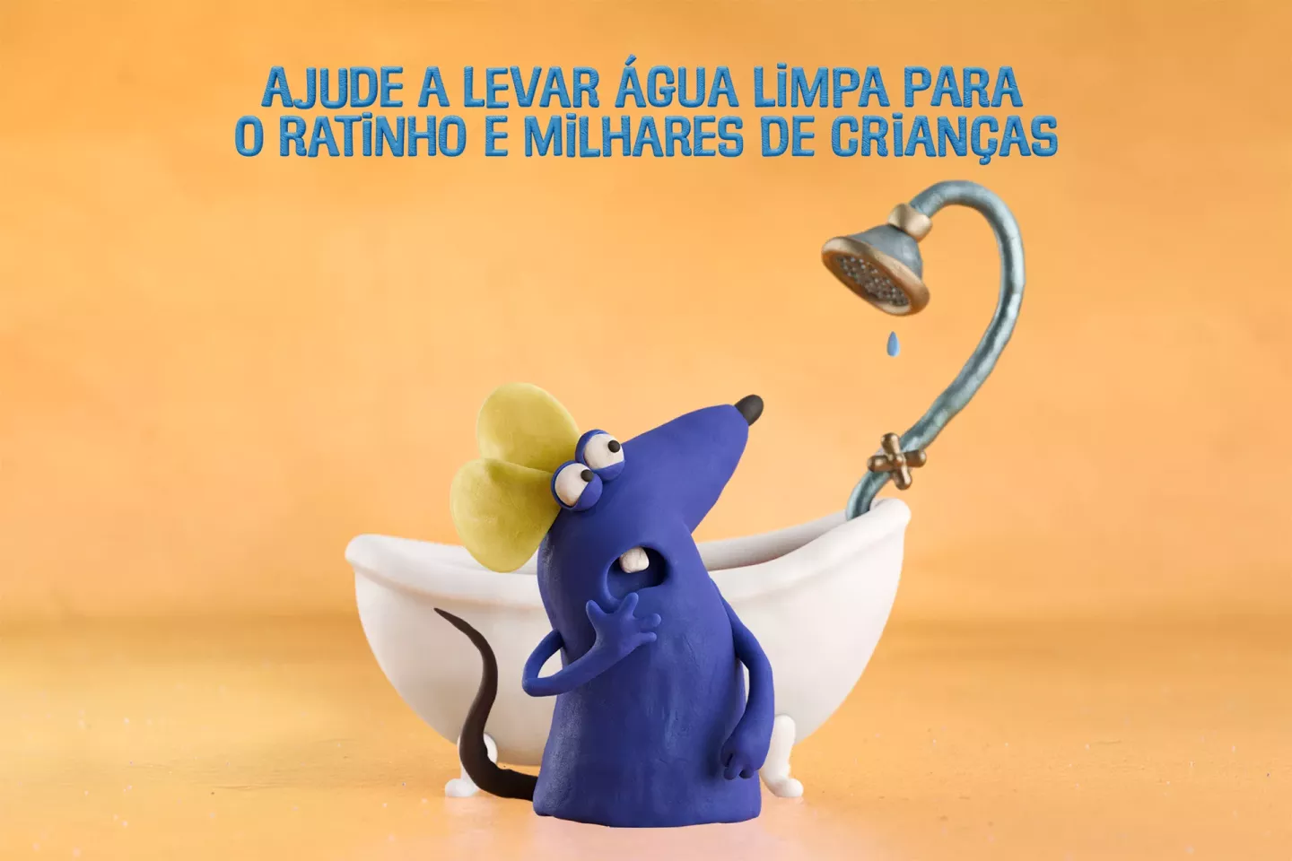 Ajude a levar &aacute;gua limpa para o ratinho e milhares de crian&ccedil;as