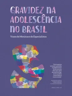 capa da publica&ccedil;&atilde;o Gravidez na Adolesc&ecirc;ncia no Brasil mostra uma ilustra&ccedil;&atilde;o de uma barriga de gr&aacute;vida