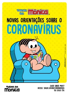desenho mostra a personagem M&ocirc;nica lendo um gibi