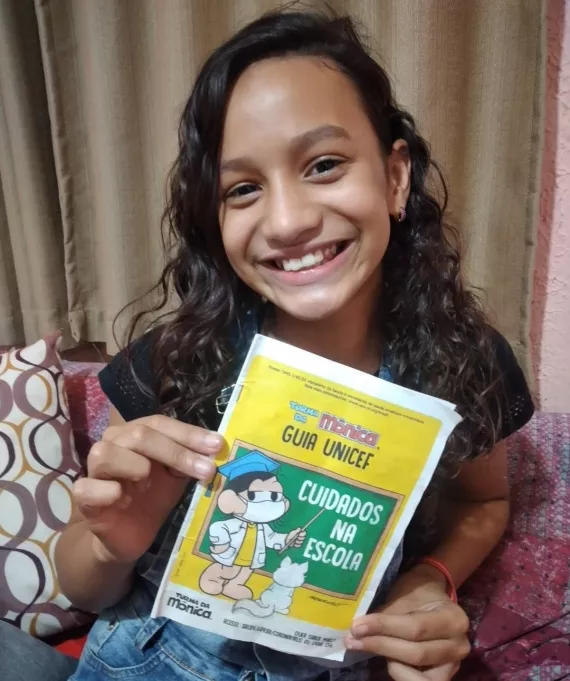 Ao perceber que fora da escola fica mais vulner&aacute;vel, Ana Clara passou a atuar como agente de mudan&ccedil;a e disseminar o conhecimento adquirido pela a&ccedil;&atilde;o do UNICEF, em parceria com a AVSI Brasil, em Pernambuco 