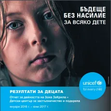 Момиче с тъжки очи изобразява корижата на доклада на УНИЦЕФ "Бъдеще без насилие за всяко дете"