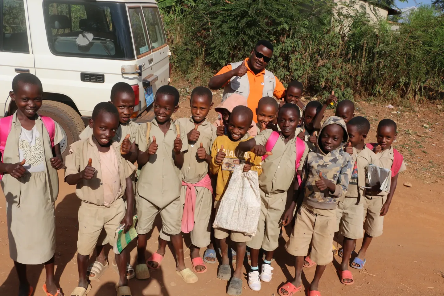 Students in Kirundo at Rambo Hill with the social workers&rsquo; supervisor