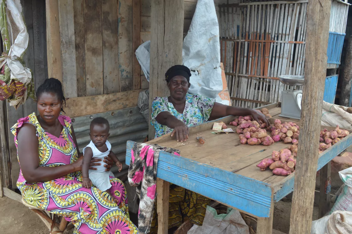 Jeanette Nahymana, 53, a beneficiary of the solidarity group runs a small business in Gatumba 