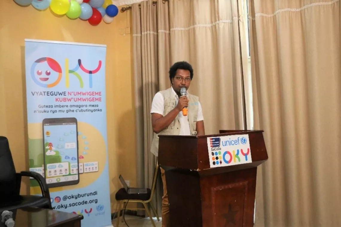 Dorica Mahandriray, repr&eacute;sentant l&rsquo;UNICEF lors du lancement