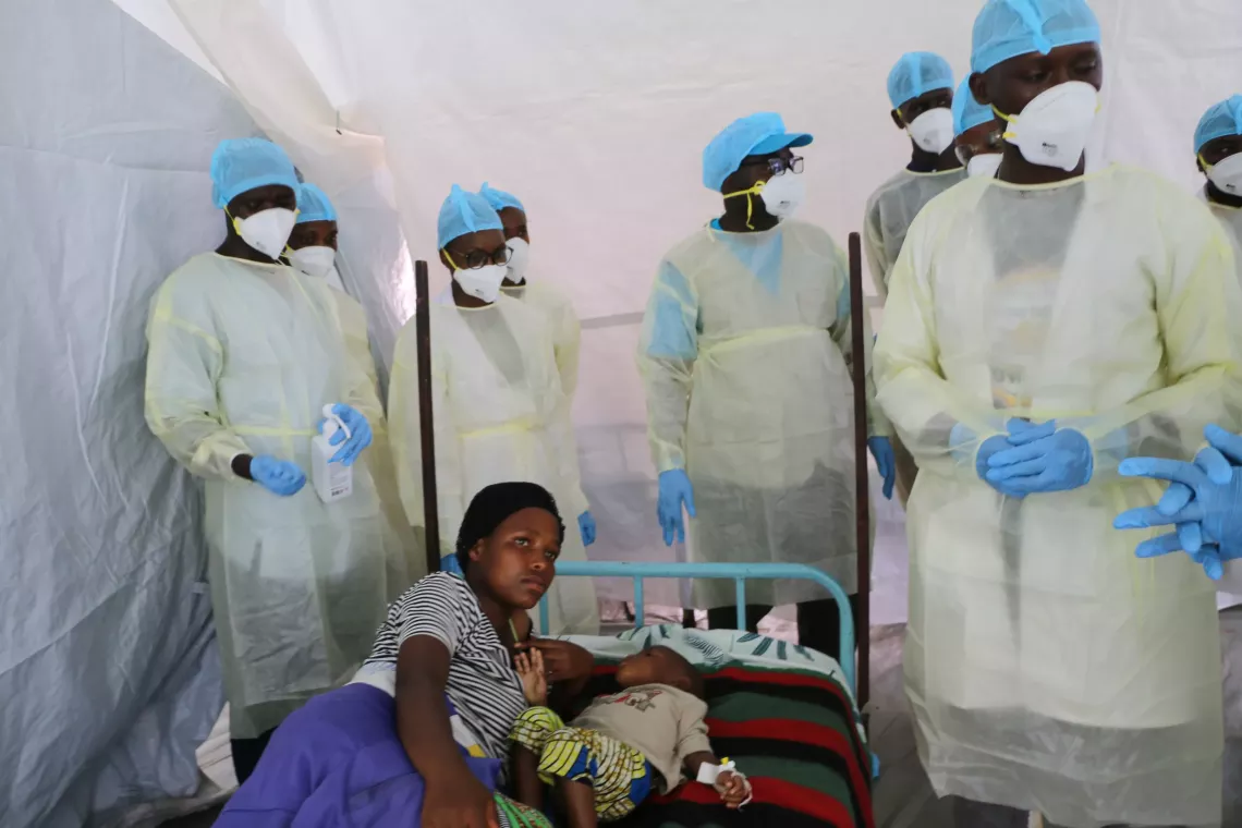 The joint mission visits UNICEF-supported Mpox isolation centre at Kayanza district hospital