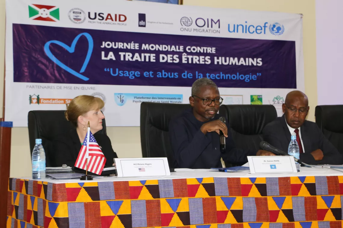UN Resident Coordinator, Damien Mama, addressing his speech.