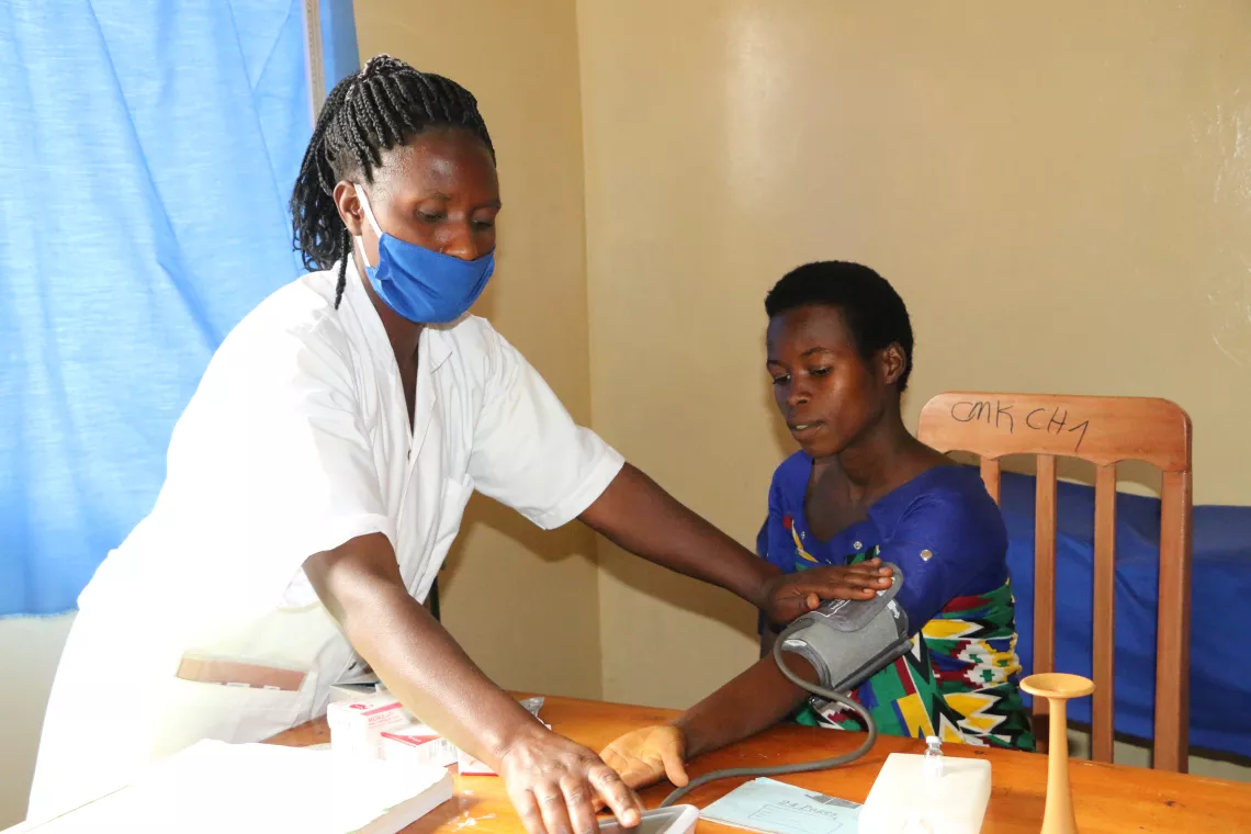 A woman during an antenatal consultation at the Makebuko health Centre