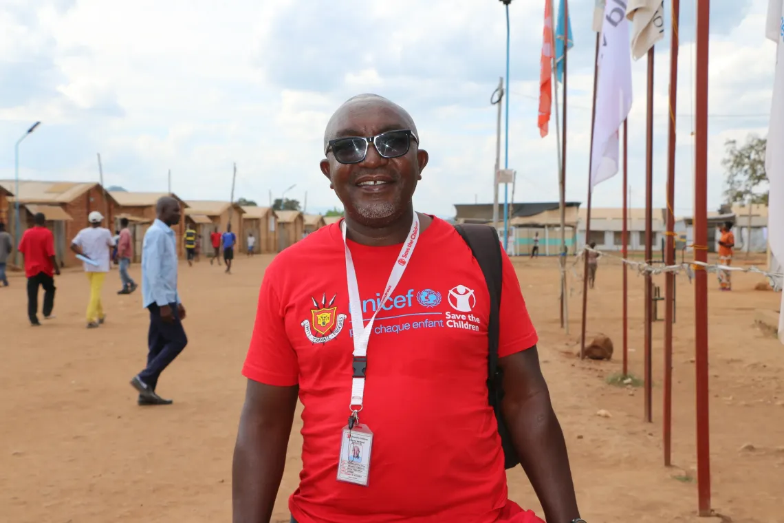 Yahya Nderagakura, Child Protection Project Officer with Save the Children in Musenyi refugee site