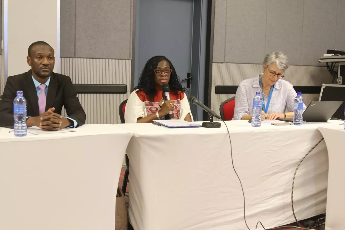 Ms Mame Selbee Diouf, Deputy Representative of UNICEF Burundi, in her speech.