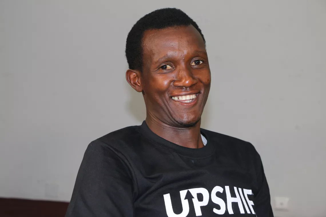 Nzeyimana Pontien, member of the 3rd winning group at the final of Innovation Challenges finals.