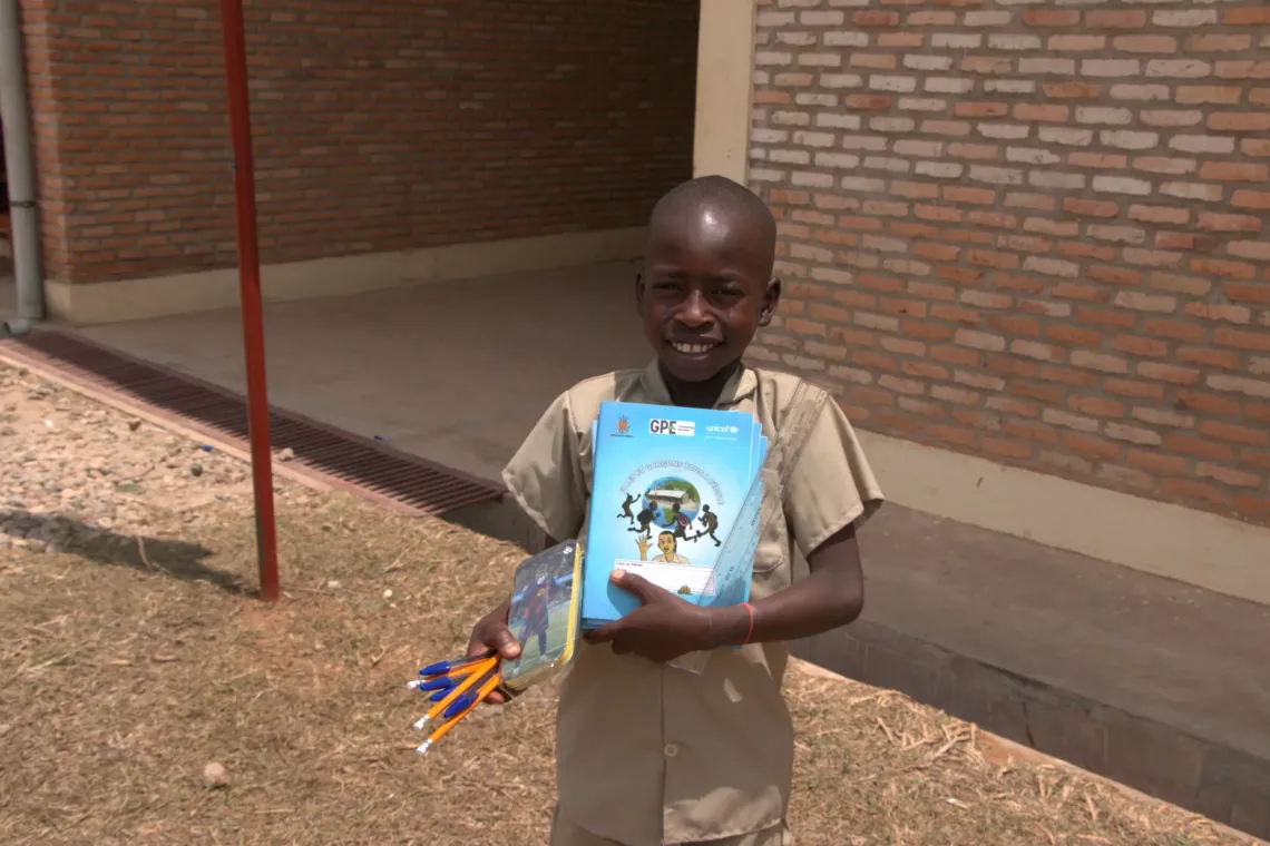         Juvent Akimana, a beneficiary of the &ldquo;Back to School 2026&rdquo; campaign in Butaganzwa, Buhumuza Province.