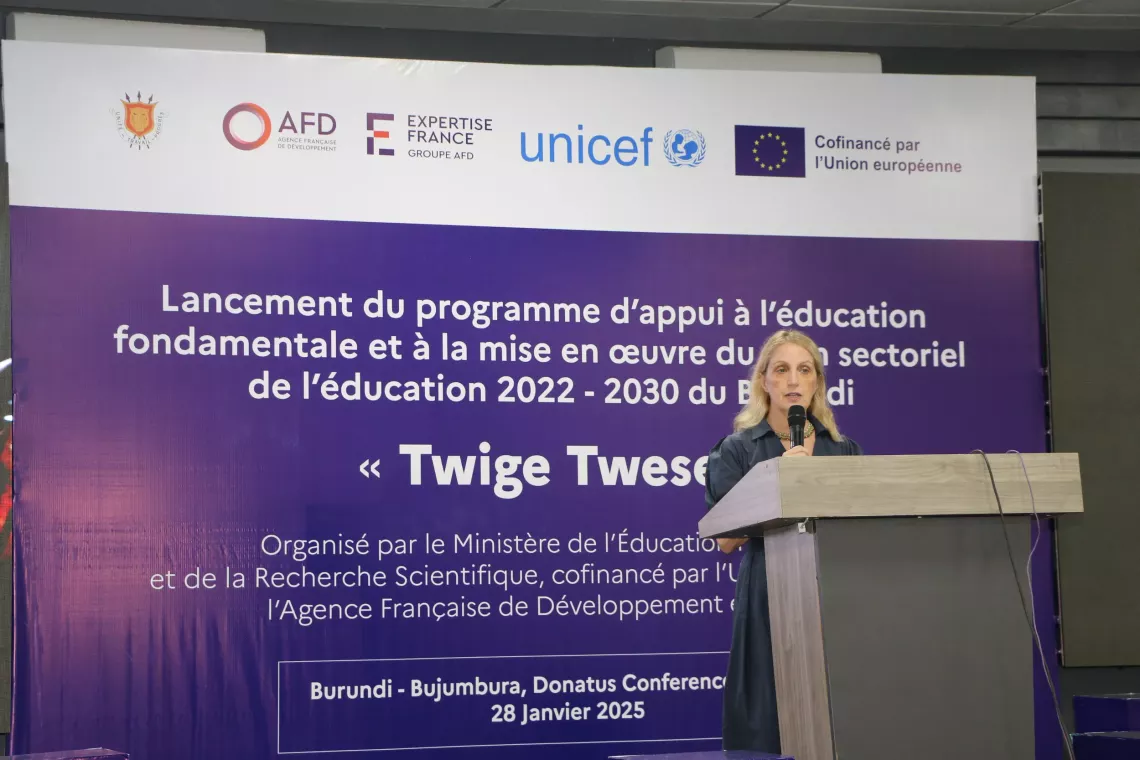 Elisabetta Pietrobon, Ambassadrice de l'Union Europ&eacute;enne au Burundi pronon&ccedil;ant son discours.