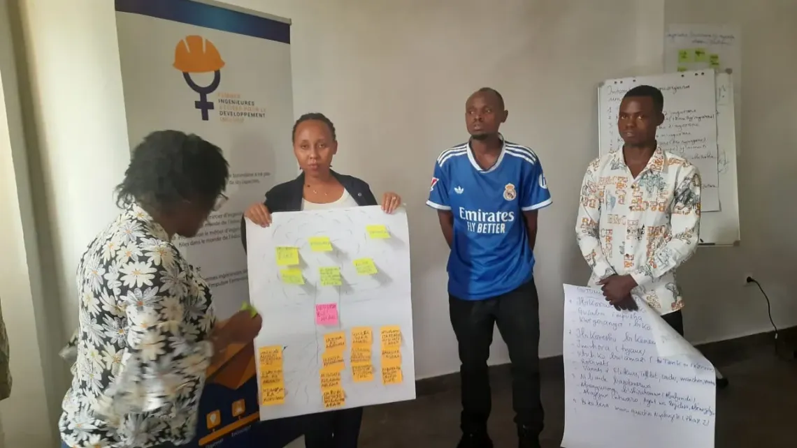 Training participants presenting their innovation projects