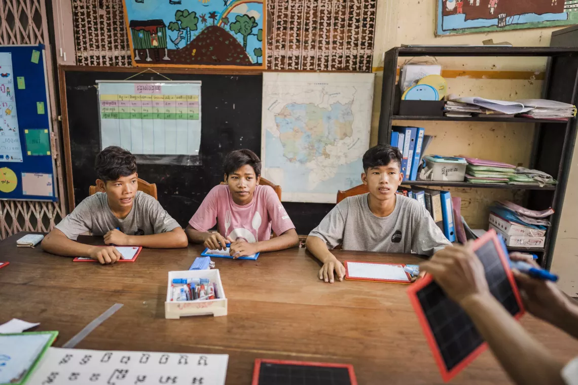 Sovann and other students attending Khmer Language class. 