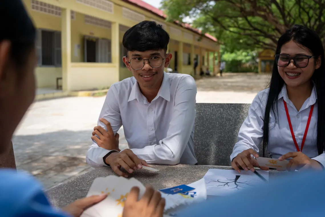 During the consultation, 18-year-old Vanthea and his classmates answered questions about the pressures they face, where they seek help, and what barriers they encounter