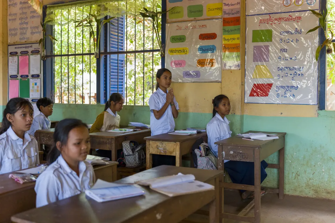 Like many of her classmates, 12-year-old Marany has relatives who dropped out of school and married before they turned 18. Seeing them struggling to earn enough income for their family makes her determined to keep studying.