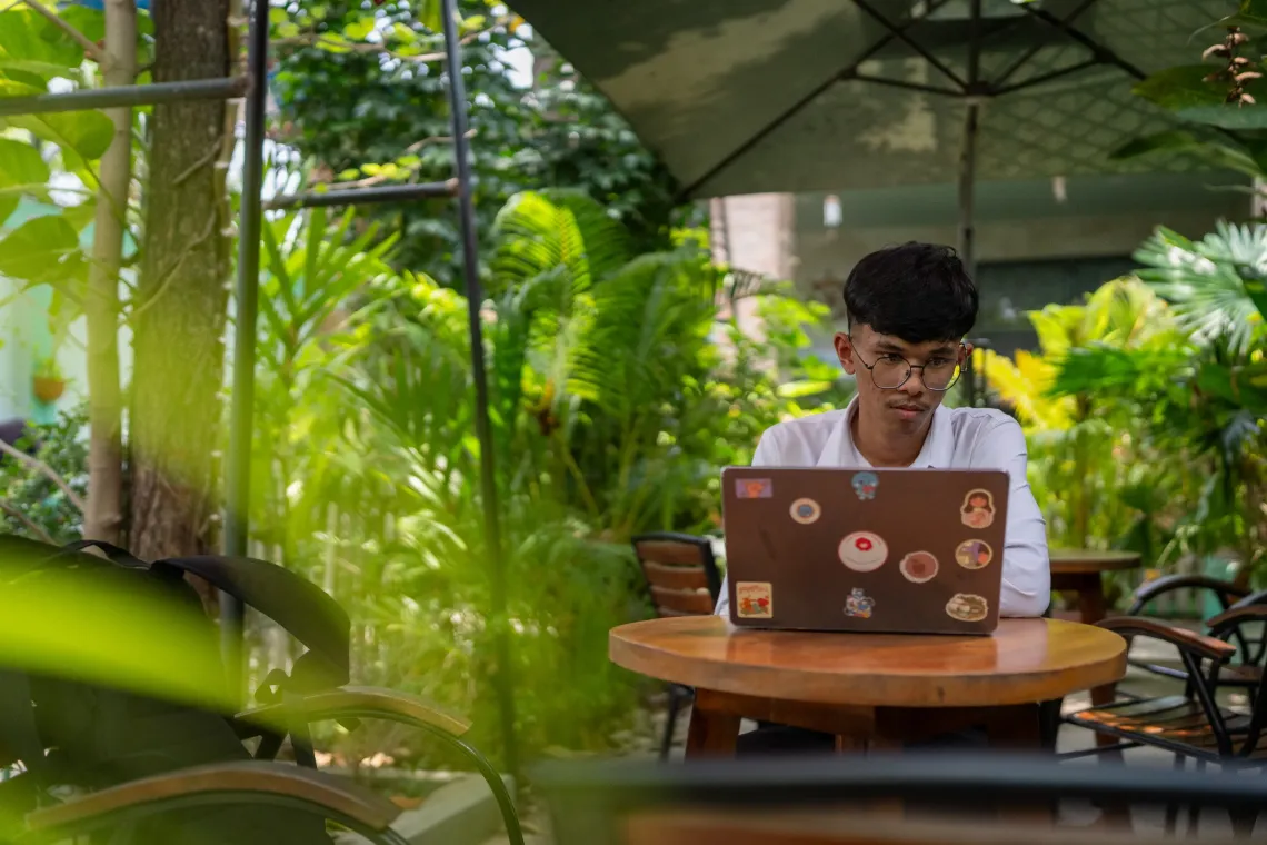 Vanthea dreams of being a graphic designer, and spends much of his free time practicing his skills 